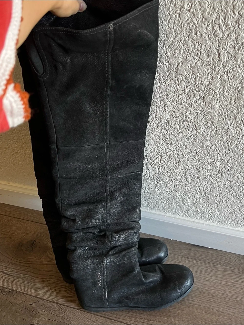 Prada Thigh High Flat Boots Sz.38.5